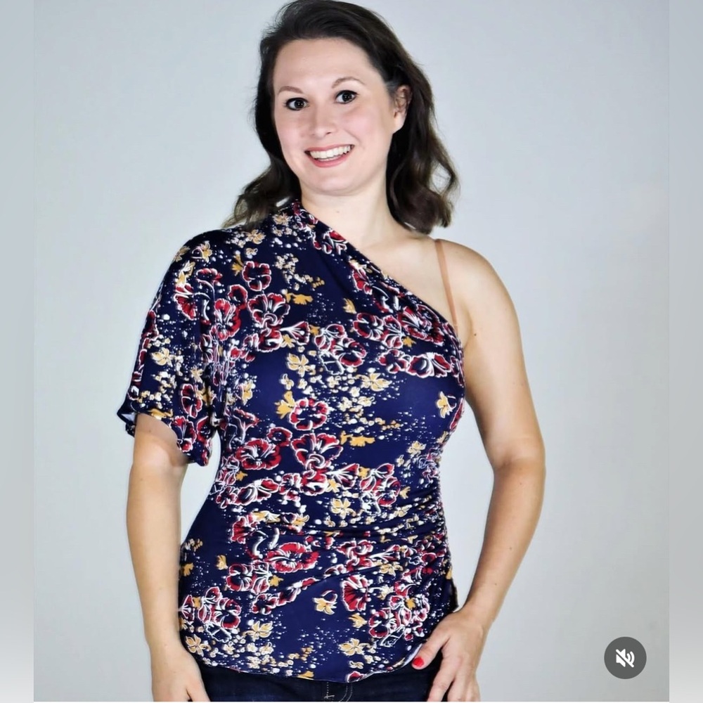 Handmade asymmetrical stretch top